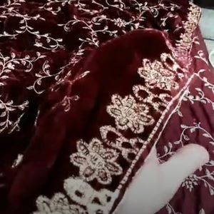 Velvet shawls maroon